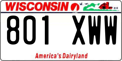 WI license plate 801XWW