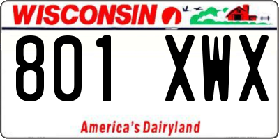 WI license plate 801XWX