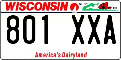 WI license plate 801XXA