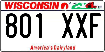 WI license plate 801XXF