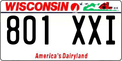 WI license plate 801XXI