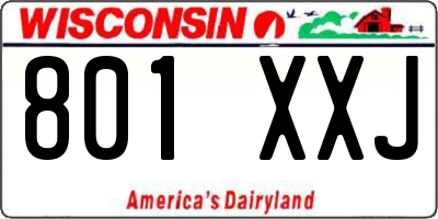 WI license plate 801XXJ