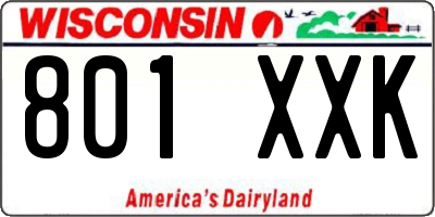 WI license plate 801XXK