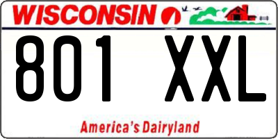 WI license plate 801XXL