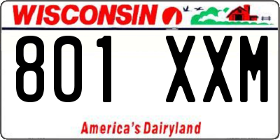 WI license plate 801XXM