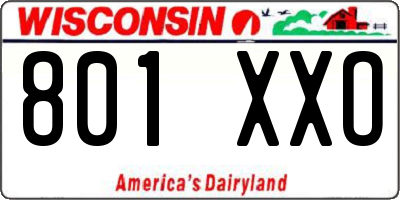 WI license plate 801XXO