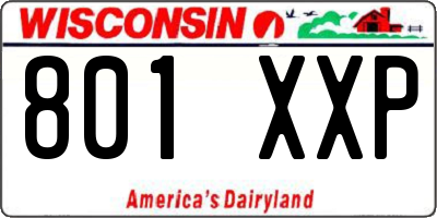 WI license plate 801XXP