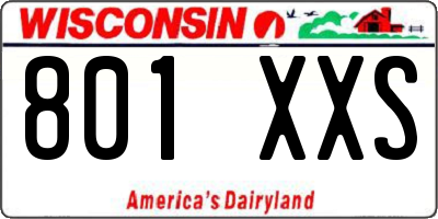 WI license plate 801XXS