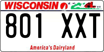 WI license plate 801XXT