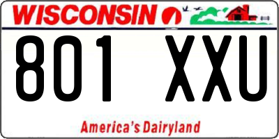 WI license plate 801XXU