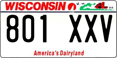 WI license plate 801XXV