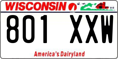 WI license plate 801XXW