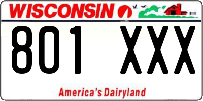 WI license plate 801XXX