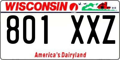 WI license plate 801XXZ