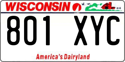 WI license plate 801XYC
