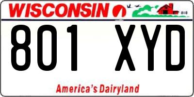 WI license plate 801XYD
