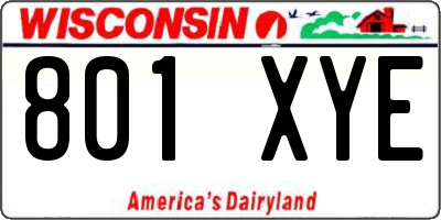 WI license plate 801XYE
