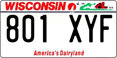 WI license plate 801XYF