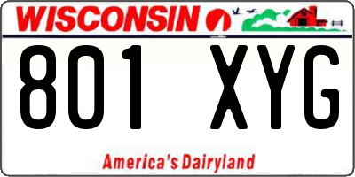WI license plate 801XYG