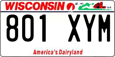 WI license plate 801XYM
