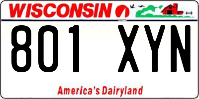 WI license plate 801XYN