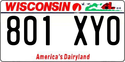WI license plate 801XYO