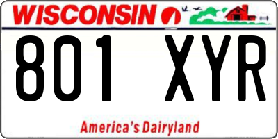 WI license plate 801XYR