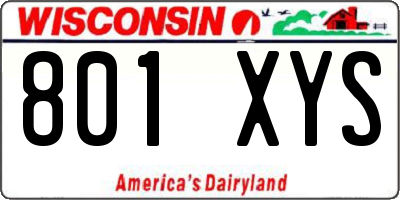 WI license plate 801XYS
