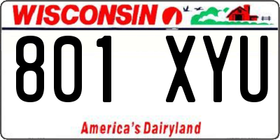WI license plate 801XYU