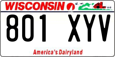 WI license plate 801XYV