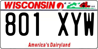 WI license plate 801XYW