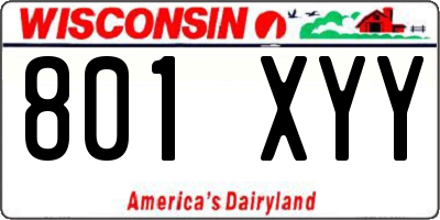 WI license plate 801XYY