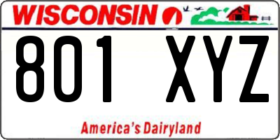 WI license plate 801XYZ