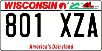 WI license plate 801XZA