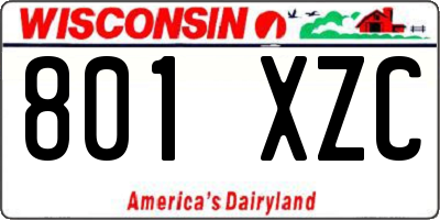 WI license plate 801XZC