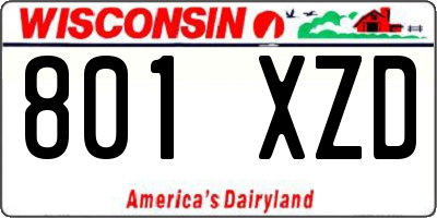 WI license plate 801XZD
