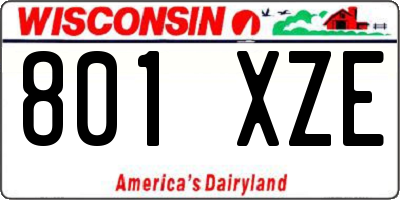 WI license plate 801XZE