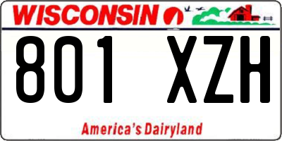 WI license plate 801XZH