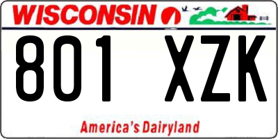 WI license plate 801XZK