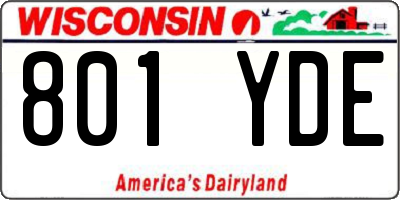 WI license plate 801YDE