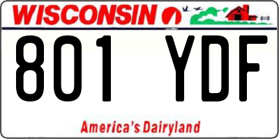 WI license plate 801YDF