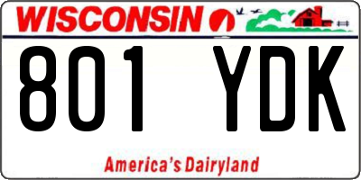 WI license plate 801YDK
