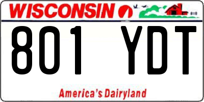 WI license plate 801YDT