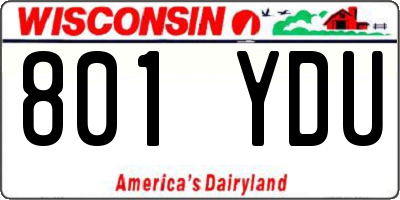 WI license plate 801YDU