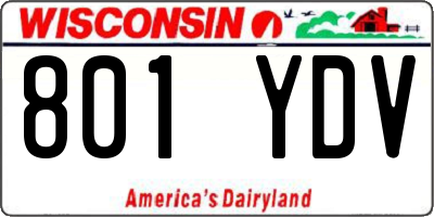 WI license plate 801YDV