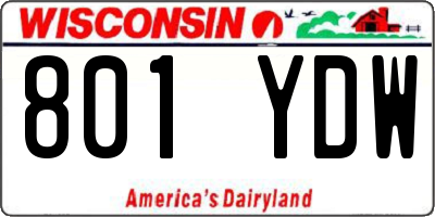 WI license plate 801YDW