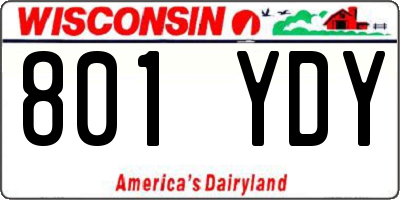 WI license plate 801YDY