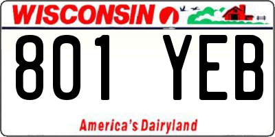 WI license plate 801YEB