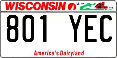 WI license plate 801YEC