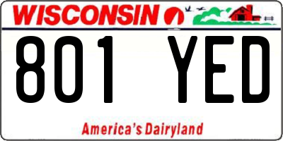 WI license plate 801YED